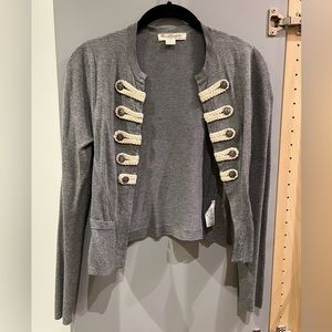 Grey cardigan - with military style details